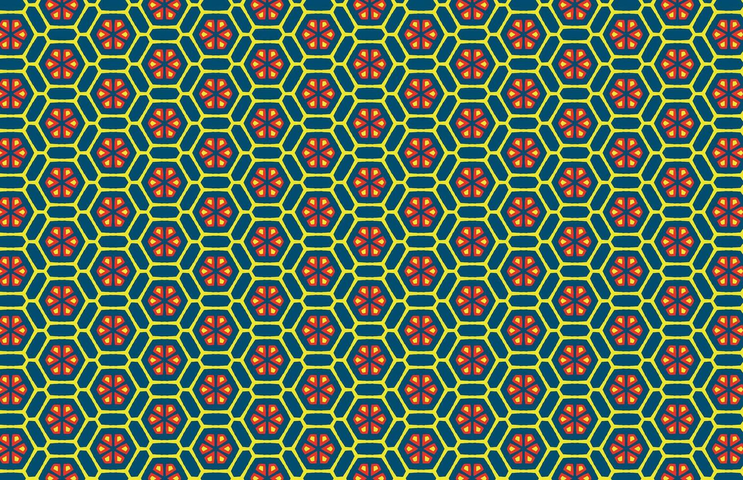 Colorful hexagon grunge fabric pattern vector