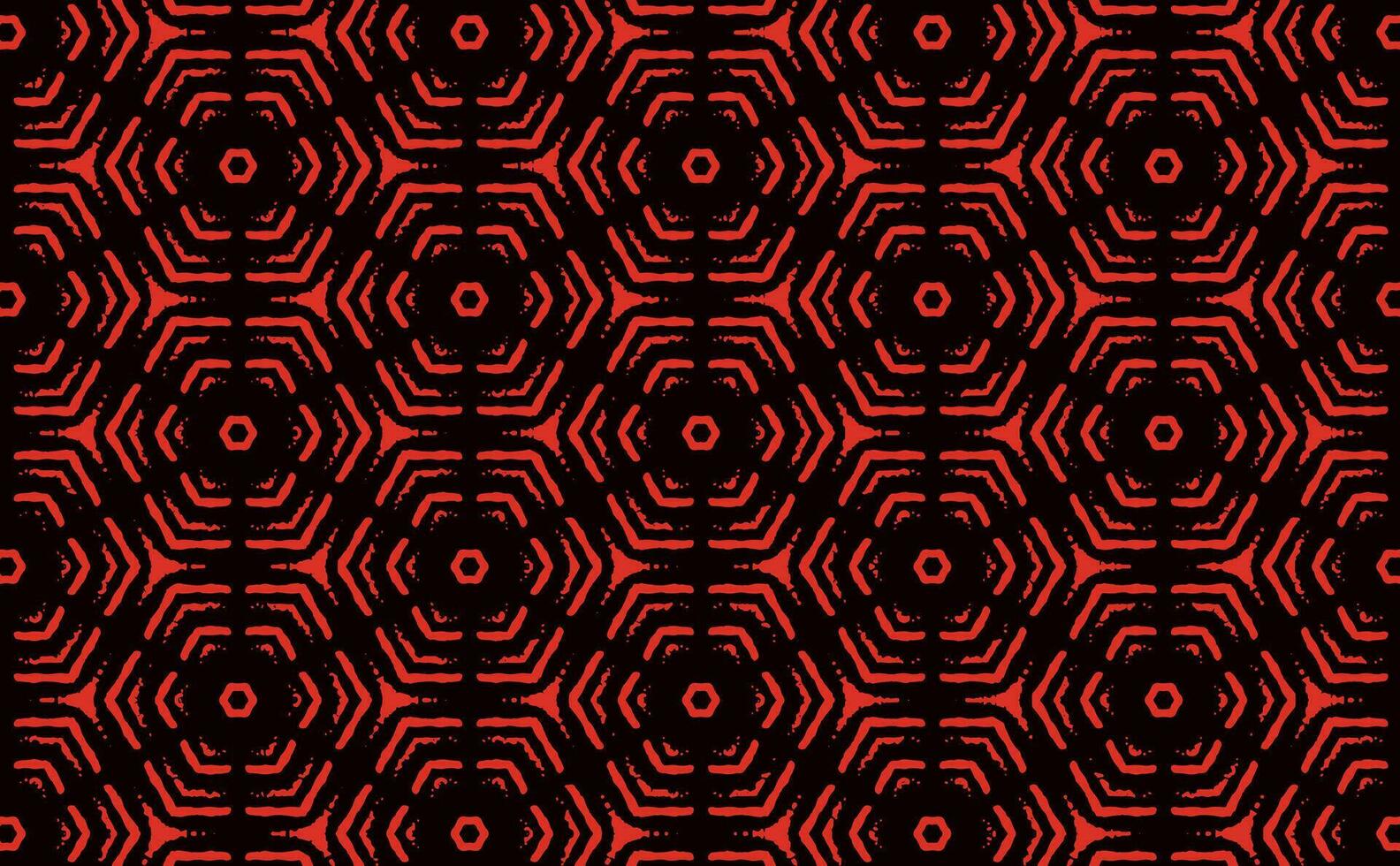 Grunge Hexagon Red Pattern vector