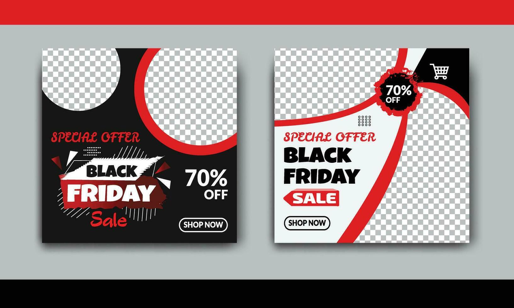 Black Friday Social Media Post Design, Editable Post Template Social Media Banner, Black Friday Fashion Sale social media post Brush design template vector