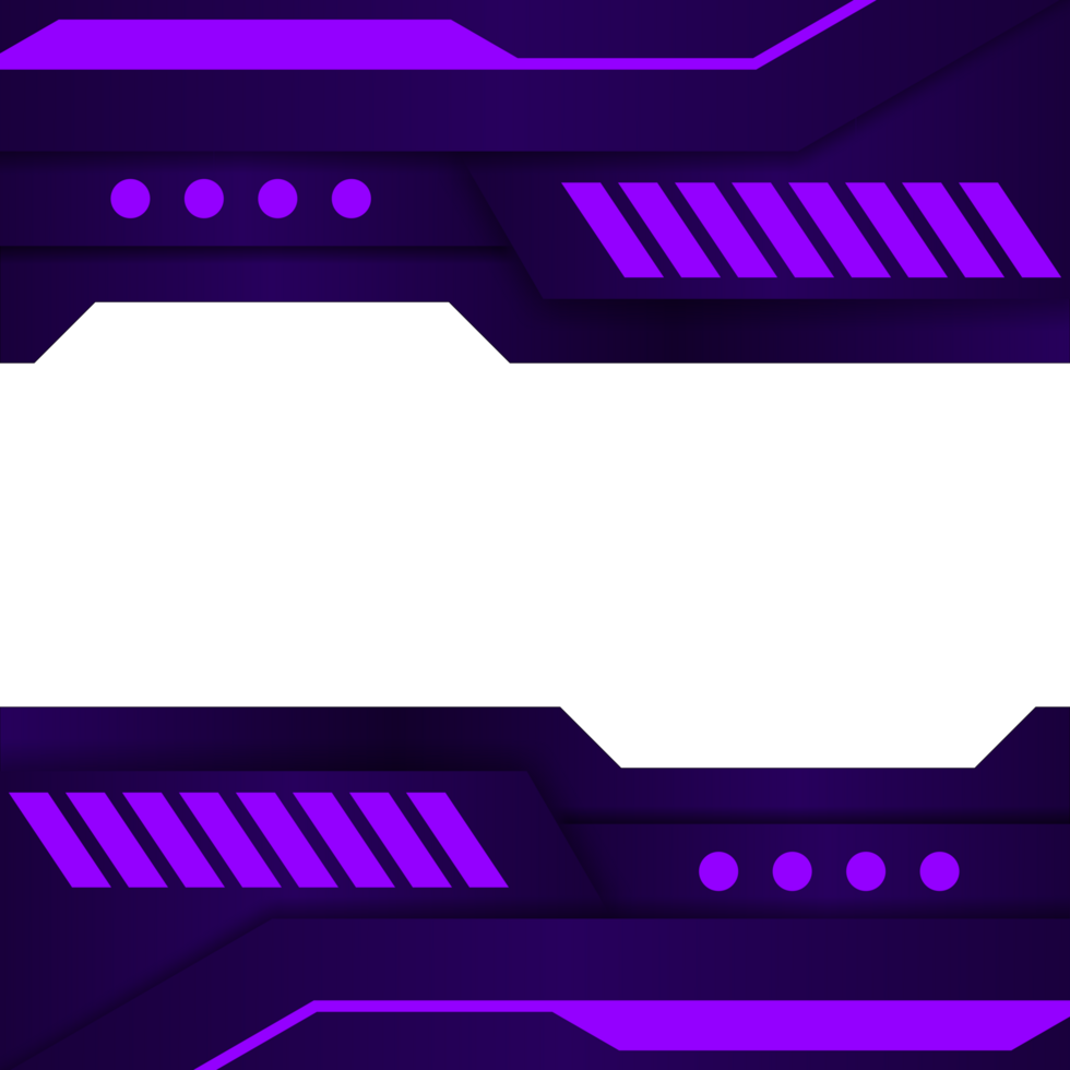 transparent futuristic gaming purple border background png