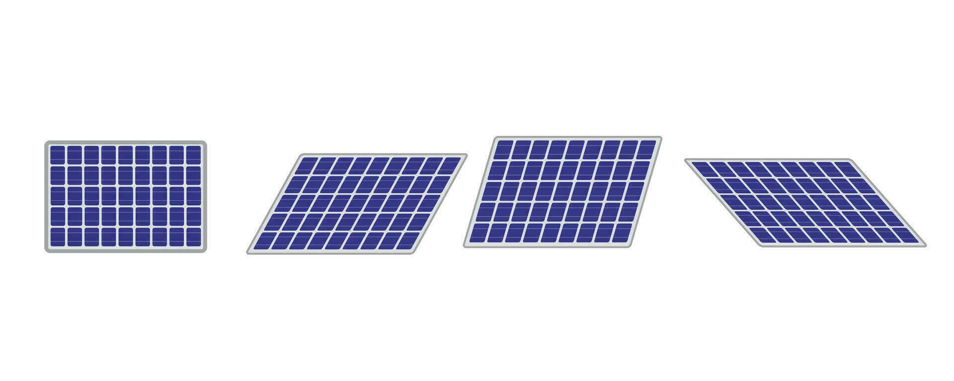 Solar panels. Pv panel. Photovoltaic panels. Alternative electricity source, concept of sustainable resources. Vector illustration isolated on white.