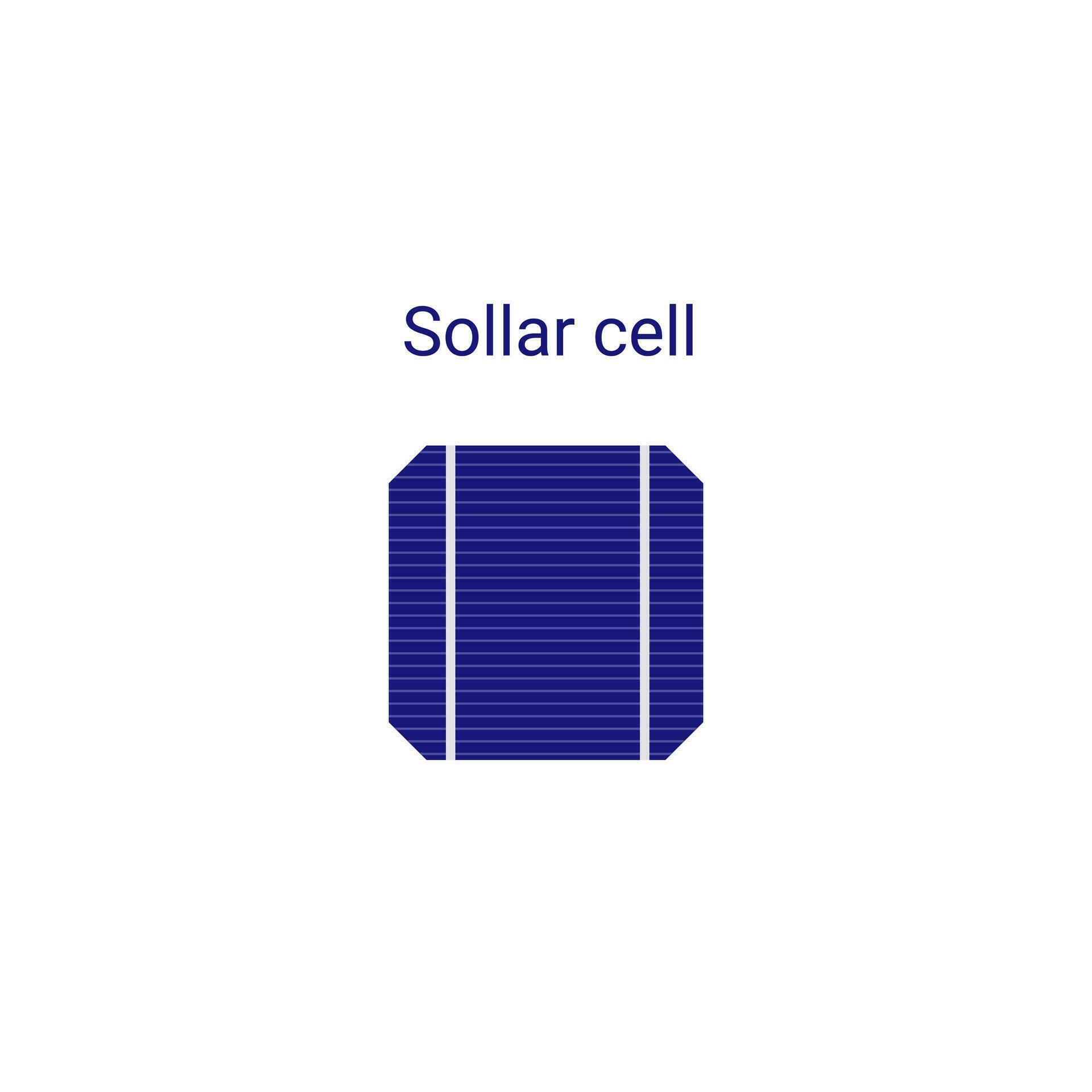 Pv cell. Solar cell. Part of solar panel photovoltaic system. Solar panel components vector