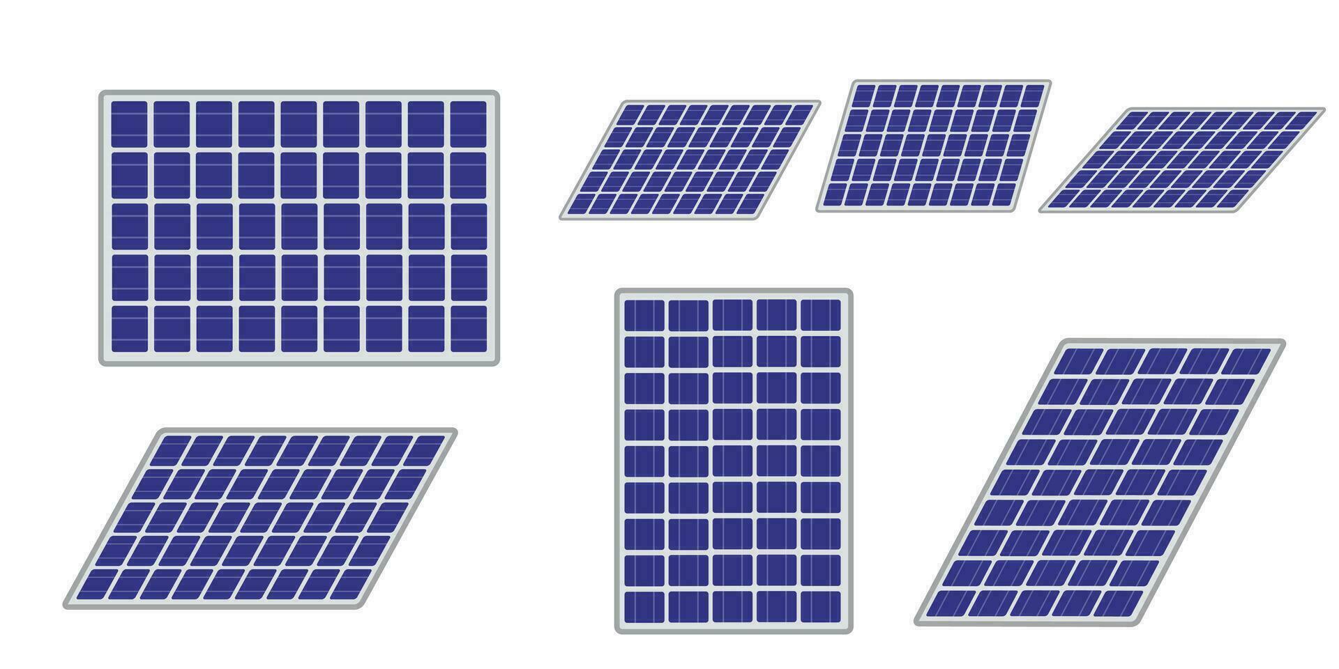 pv panel. fotovoltaica paneles solar panel en blanco antecedentes. renovable energía concepto. vector ilustración.