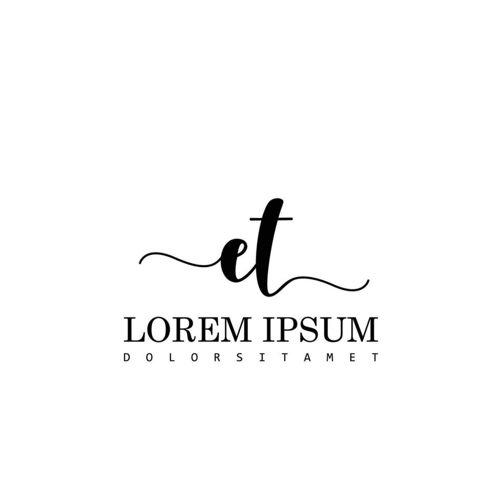 ET Initial Handwriting Template Design vector