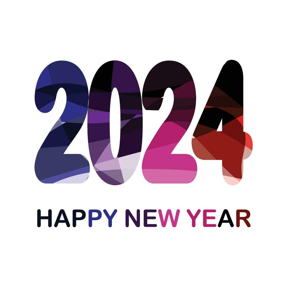 2024 happy new year vector
