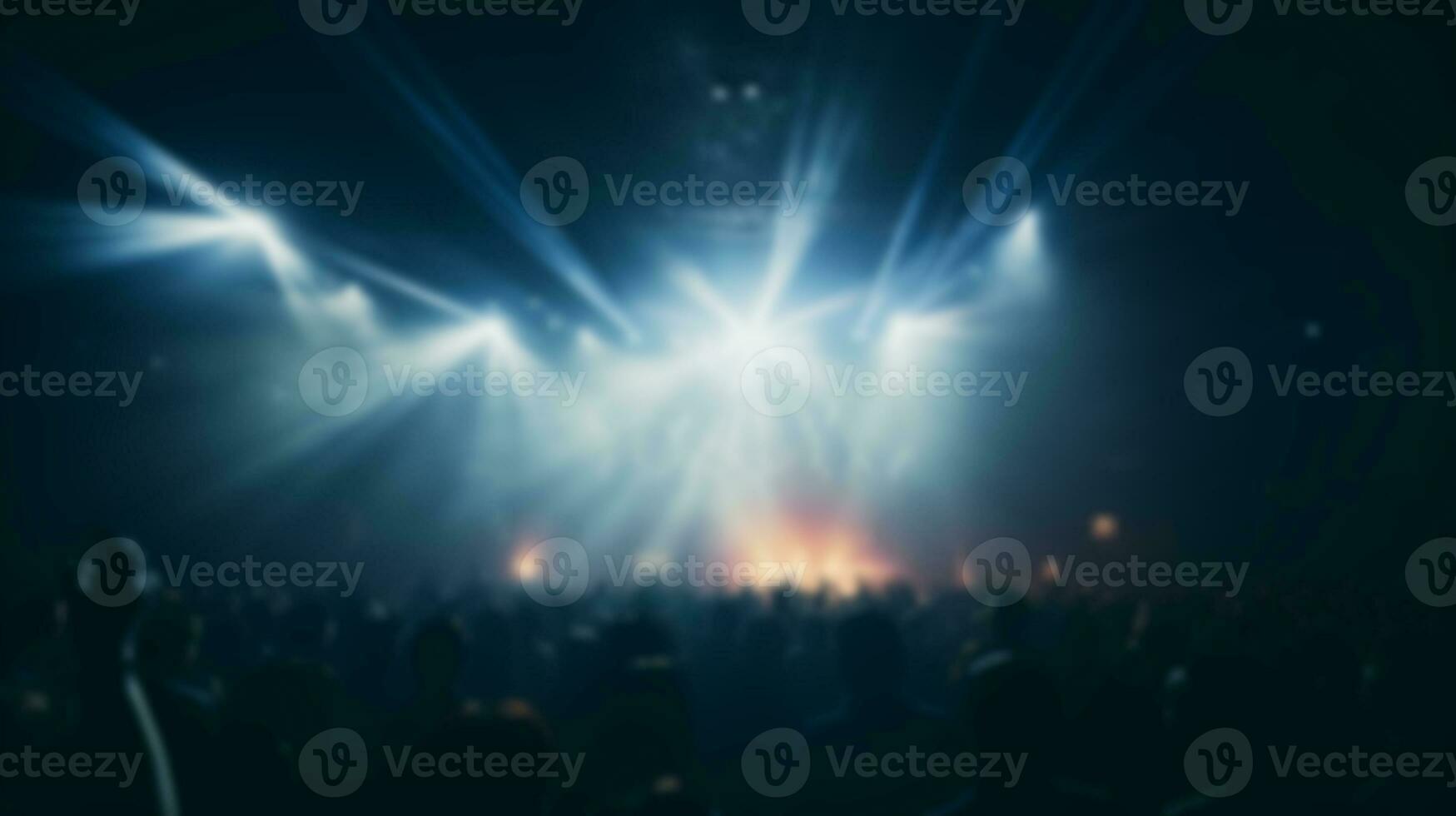 difuminar multitud audiencia acecho concierto En Vivo espectáculo en concierto salón o lugar de eventos estadio con festivo láser Encendiendo. generativo ai foto