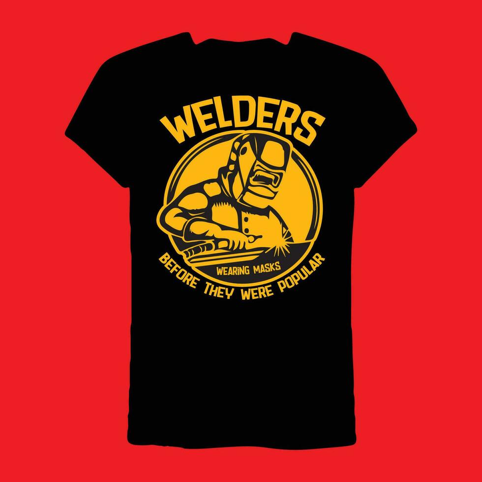 welders wearing masks before they were popular T-shirt vector