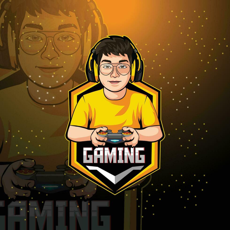 Gaming boy mascot esport logo design vector