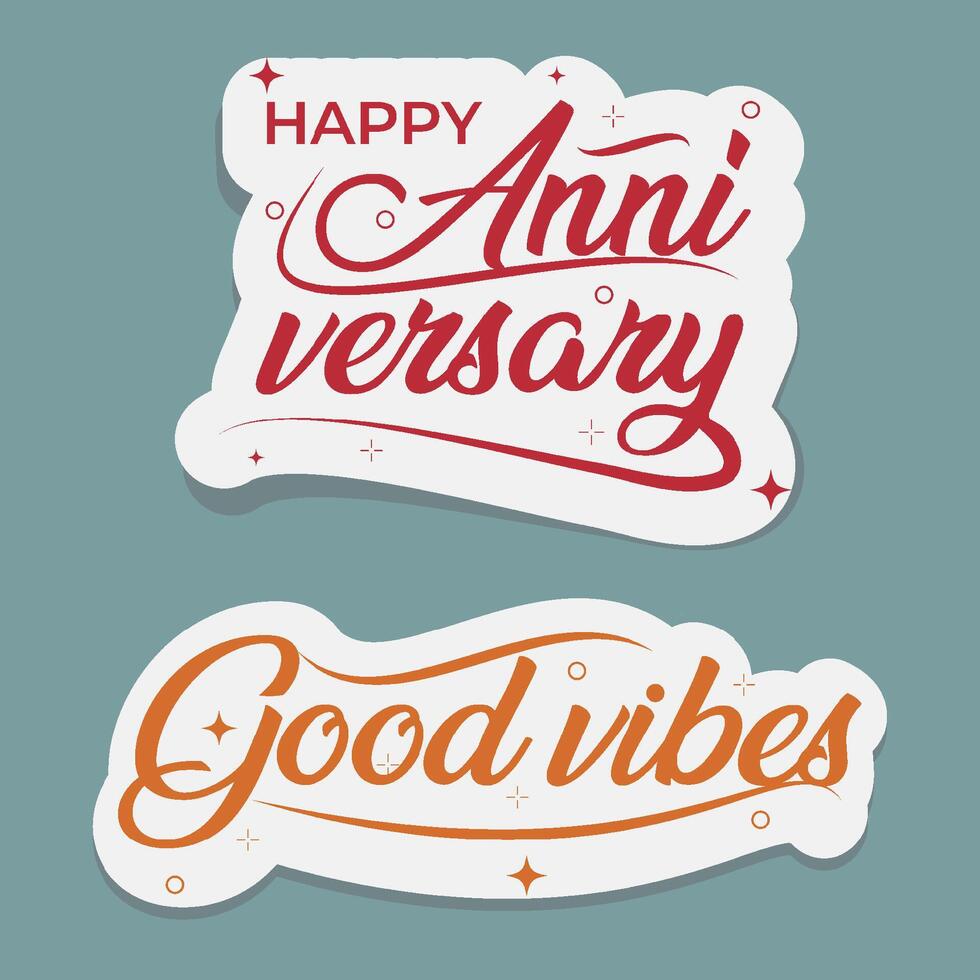 decorative greeting lettering stickers vector