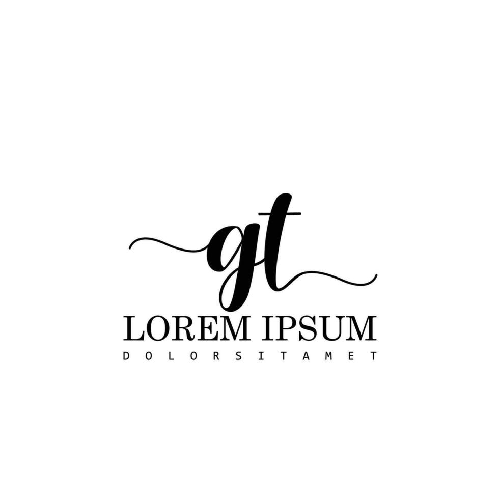 GT Initial Handwriting Template Design vector