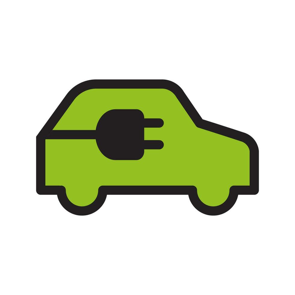 Electric Car icon. Flat style icon design illustration vector