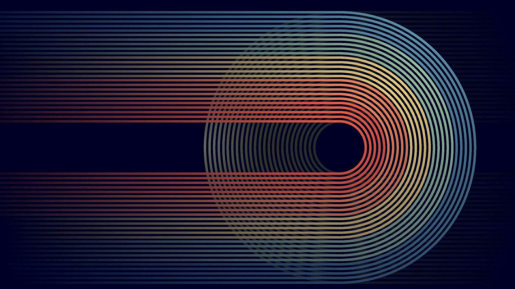 Abstract background with retro stripes and lines on dark blue background. vector