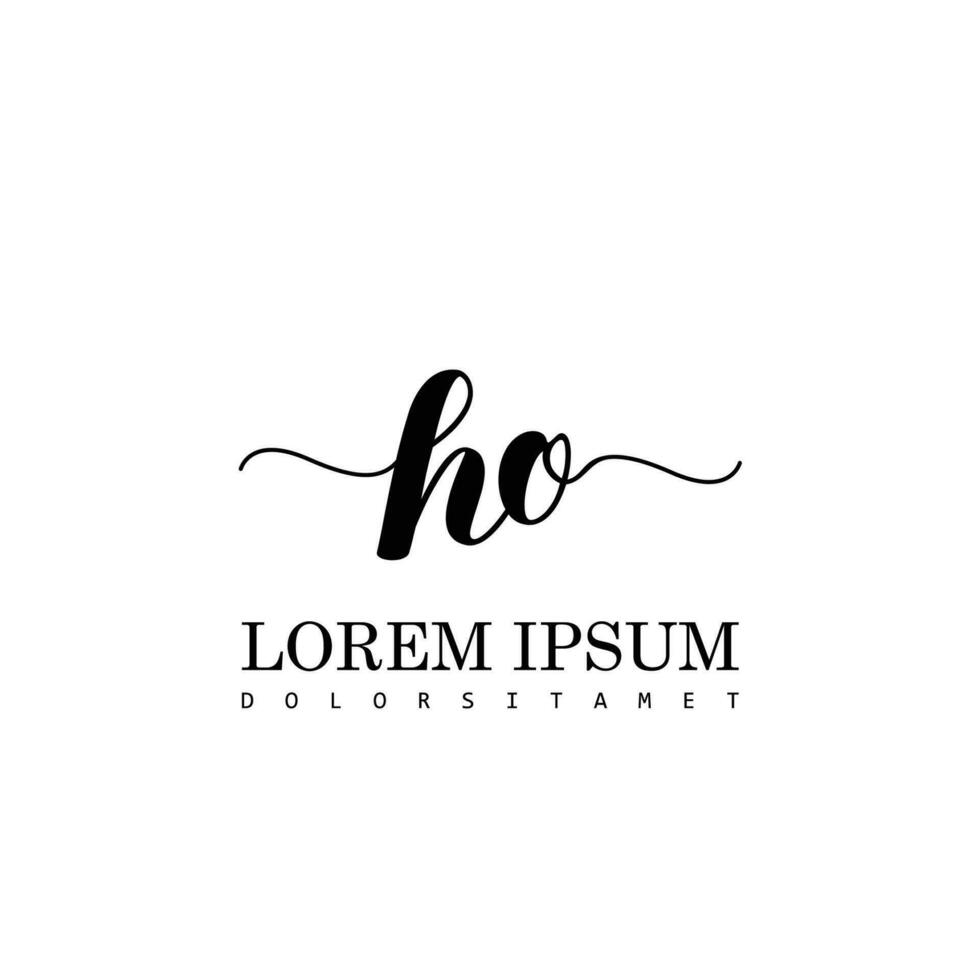 HO Initial Handwriting Template Design vector