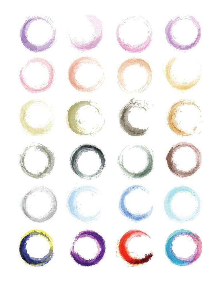 Set of Watercolor splashes are round shape vector