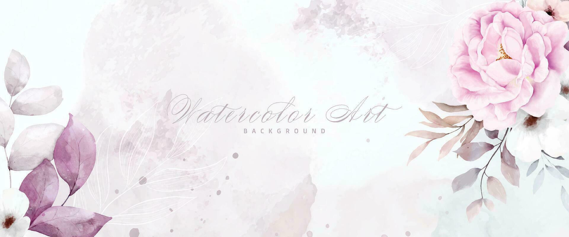 Abstract art watercolor flowers painting for the background vector