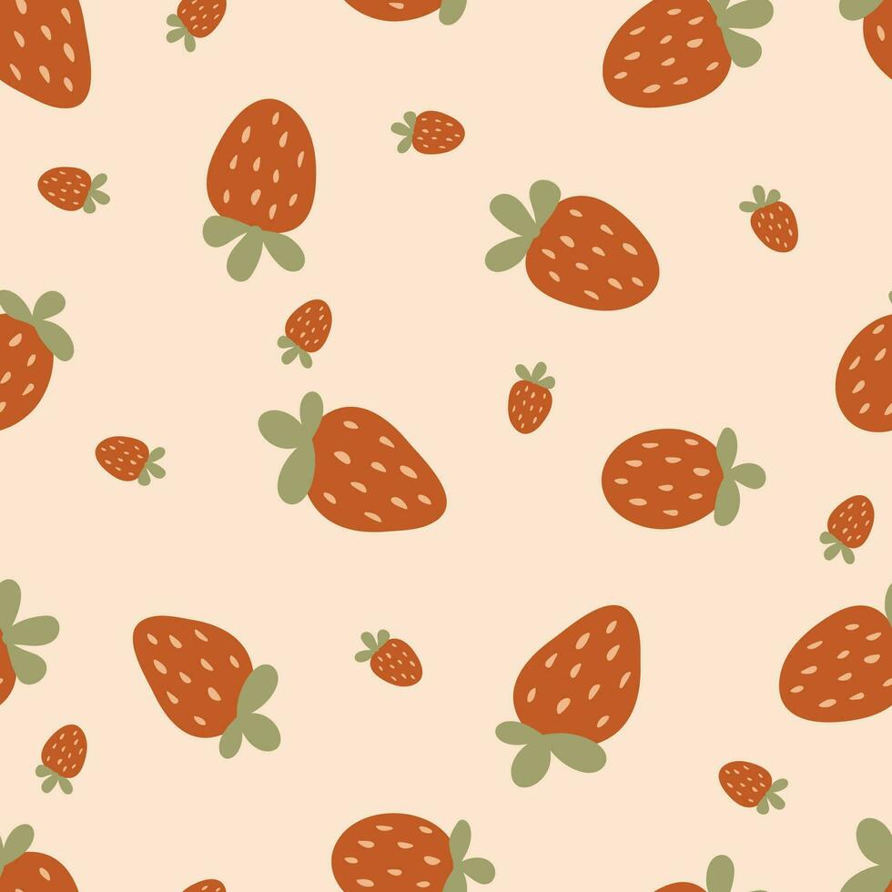 Strawberry. Hand drawing. Simple pattern. Vector illustration