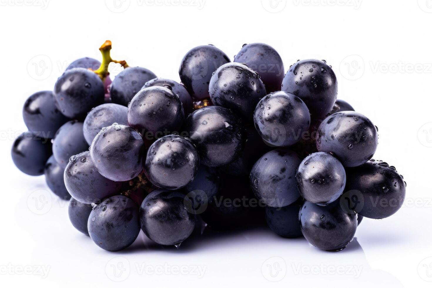 Dark blue grapes isolated on white background. Generative Ai 28295519