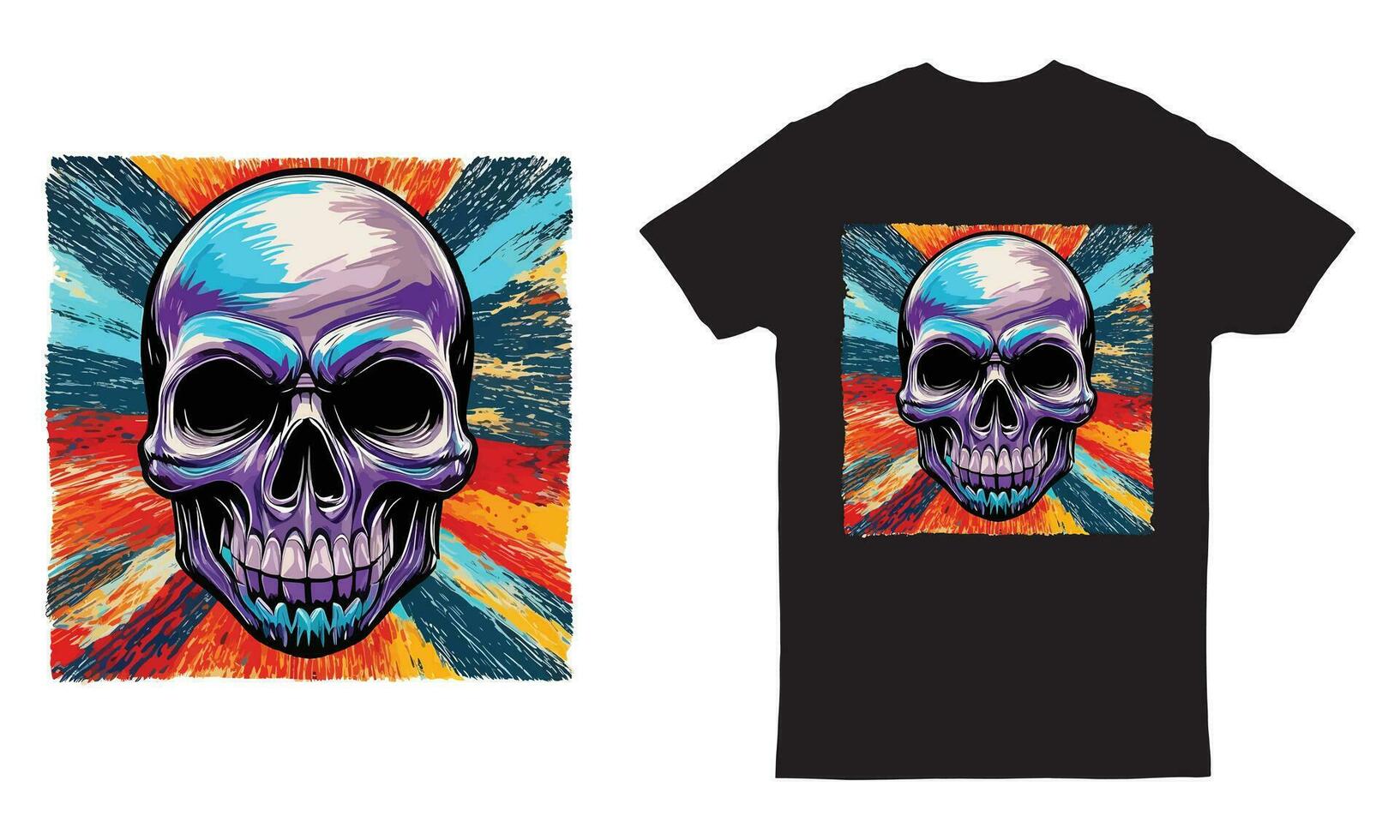 Skull summer beach t shirt graphic design vector illustration