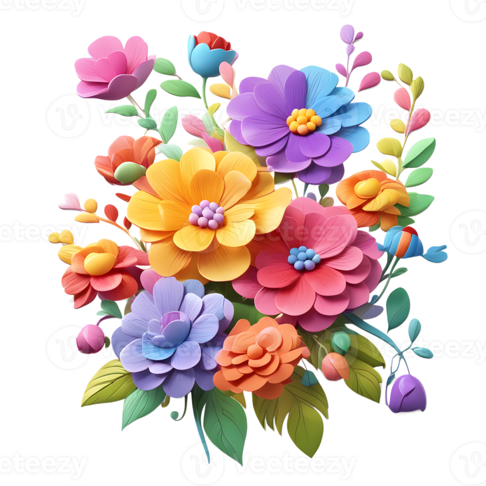 Artificial Flower Bouquet, Flower Illustration, Floral Png File