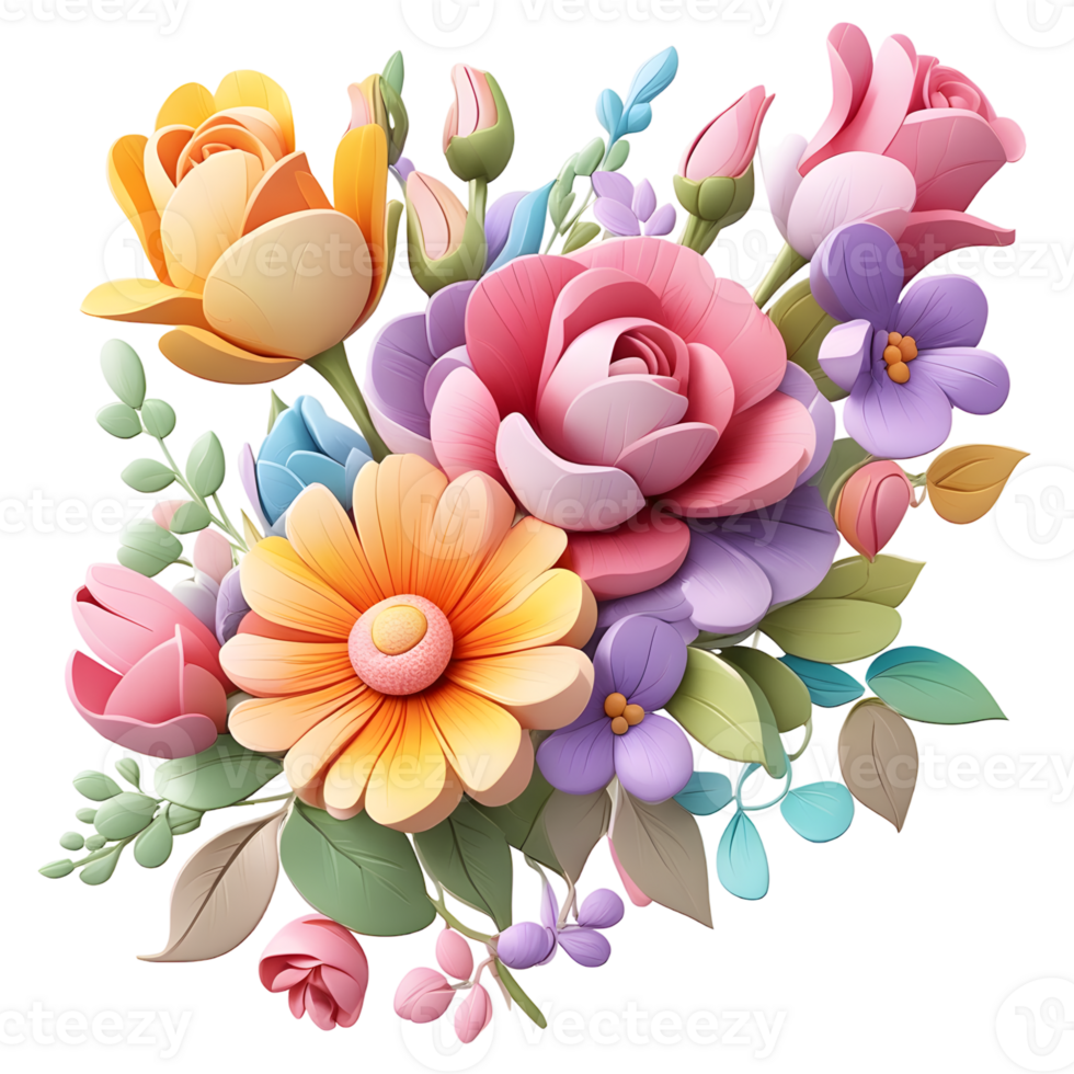 Artificial Flower Bouquet, Flower Illustration, Floral Png File