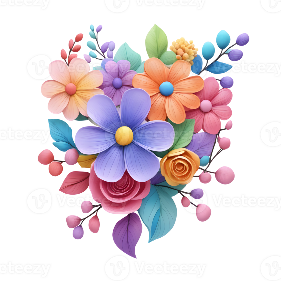 Artificial Flower Bouquet, Flower Illustration, Floral Png File