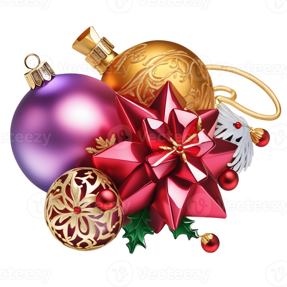 Christmas Decoration Ornament, Happy Christmas Design , Generative AI png