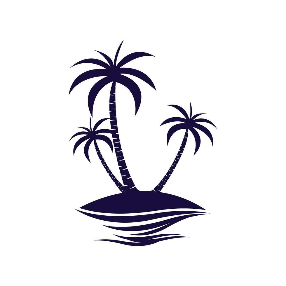 Palm tree summer logo template vector