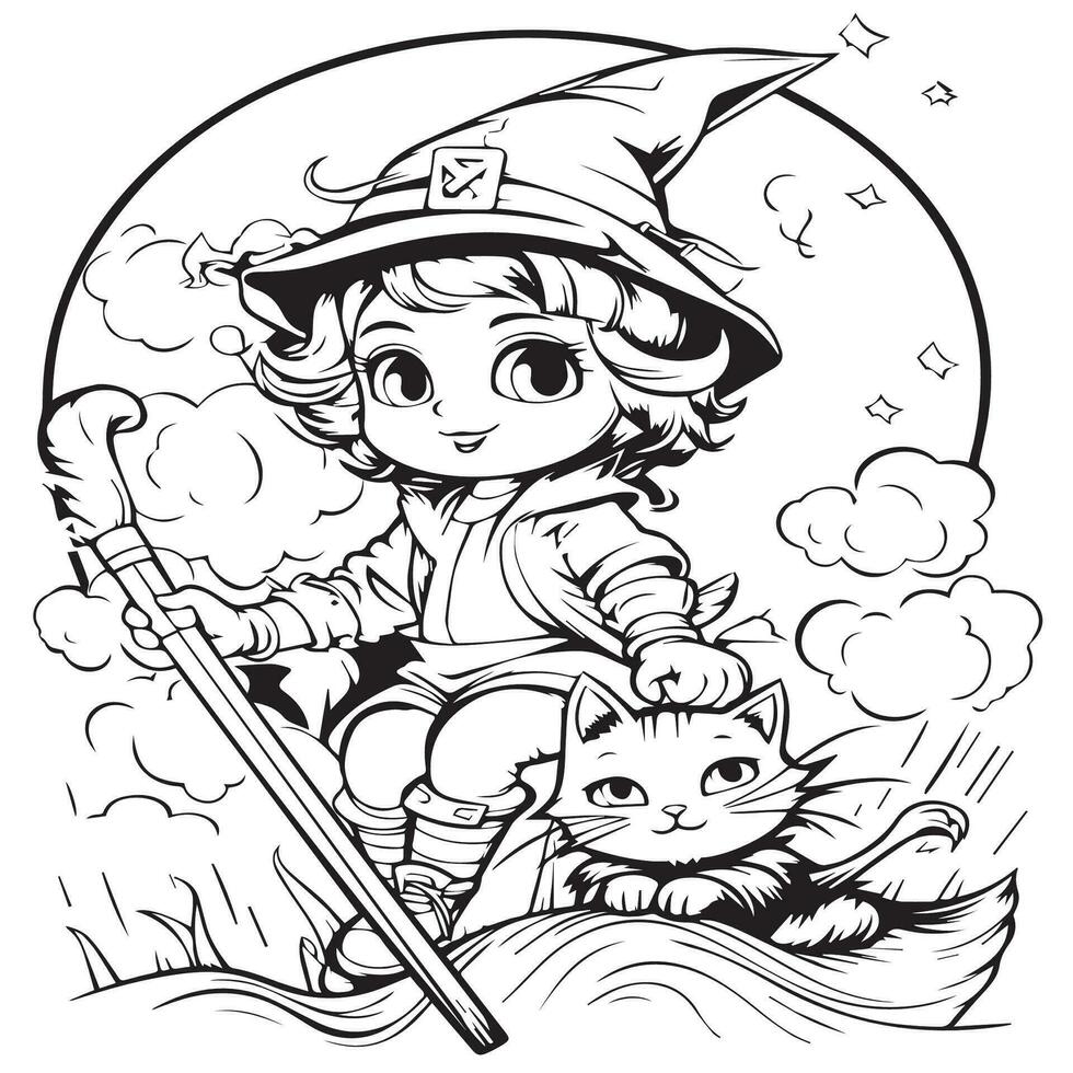 Mythical character coloring page kids vector