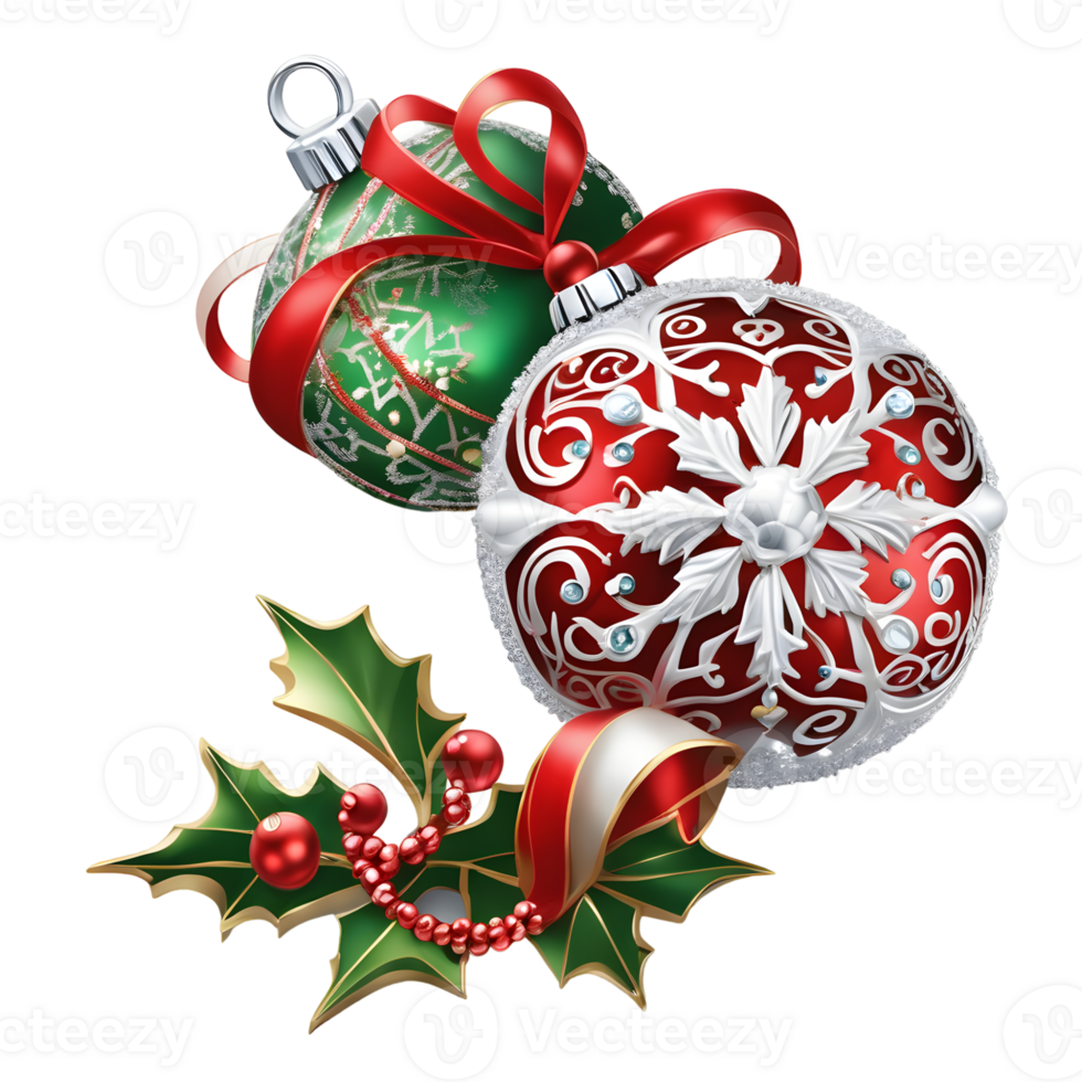 Christmas Decoration Ornament, Happy Christmas Design , Generative AI png