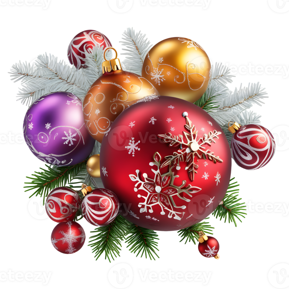 Christmas Decoration Ornament, Happy Christmas Design , Generative AI png