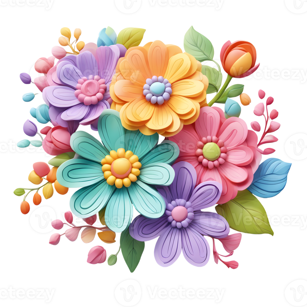 Artificial Flower Bouquet, Flower Illustration, Floral Png File