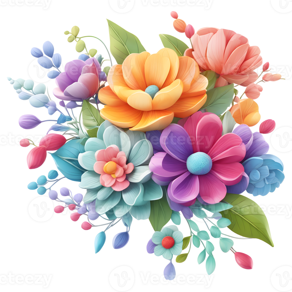 Artificial Flower Bouquet, Flower Illustration, Floral Png File