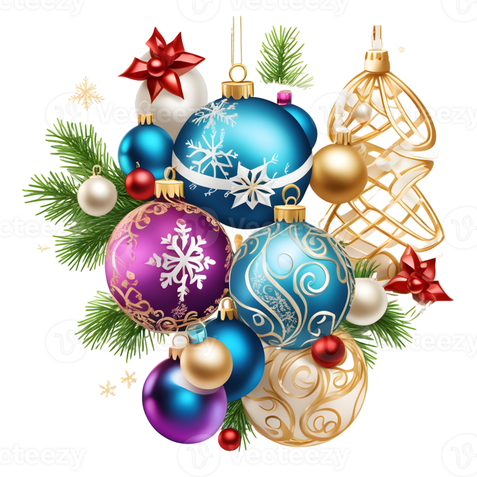 Christmas Decoration Ornament, Happy Christmas Design , Generative AI png