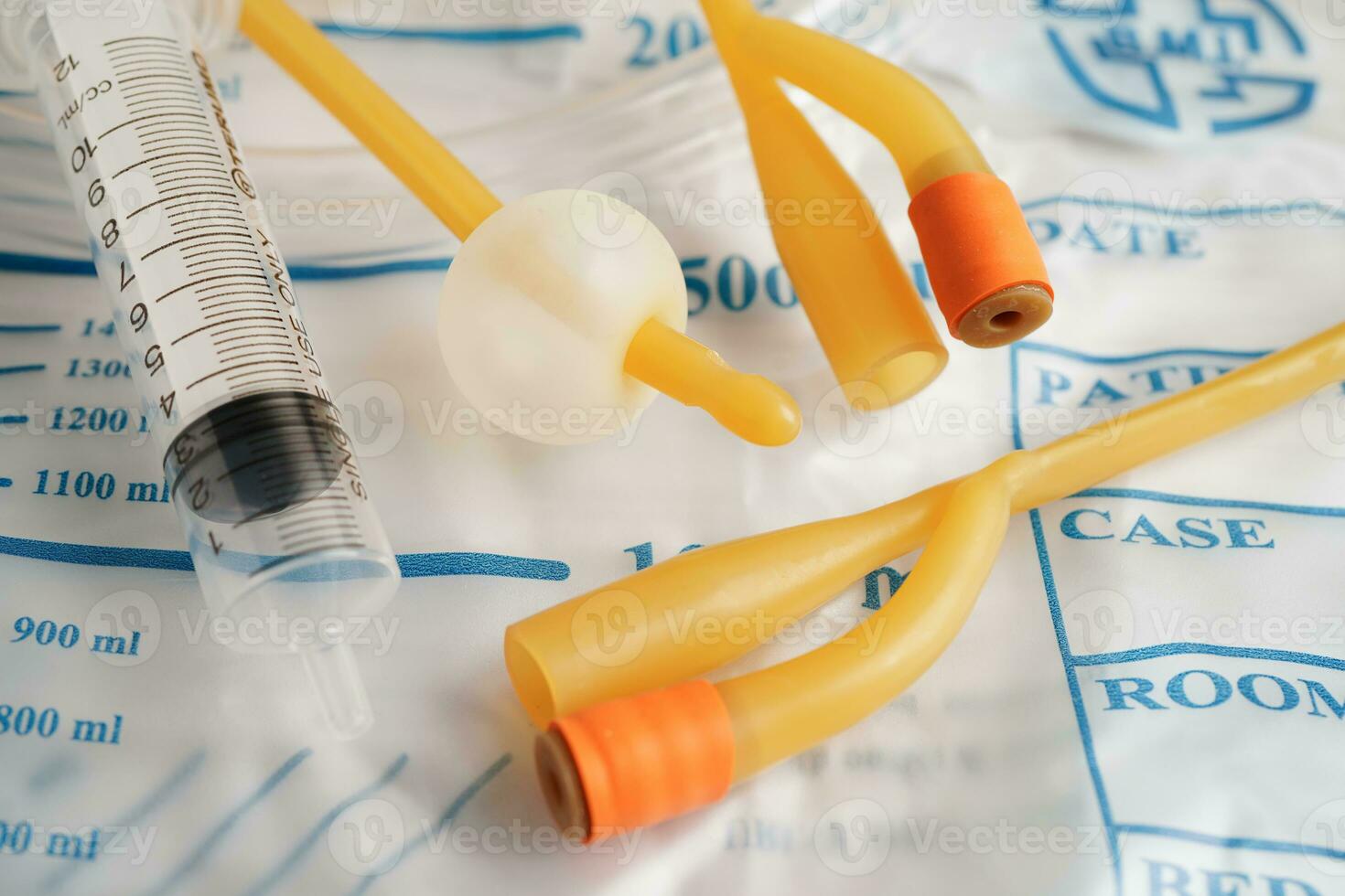 Foley catheter and urine drainage bag collect urine for disability or