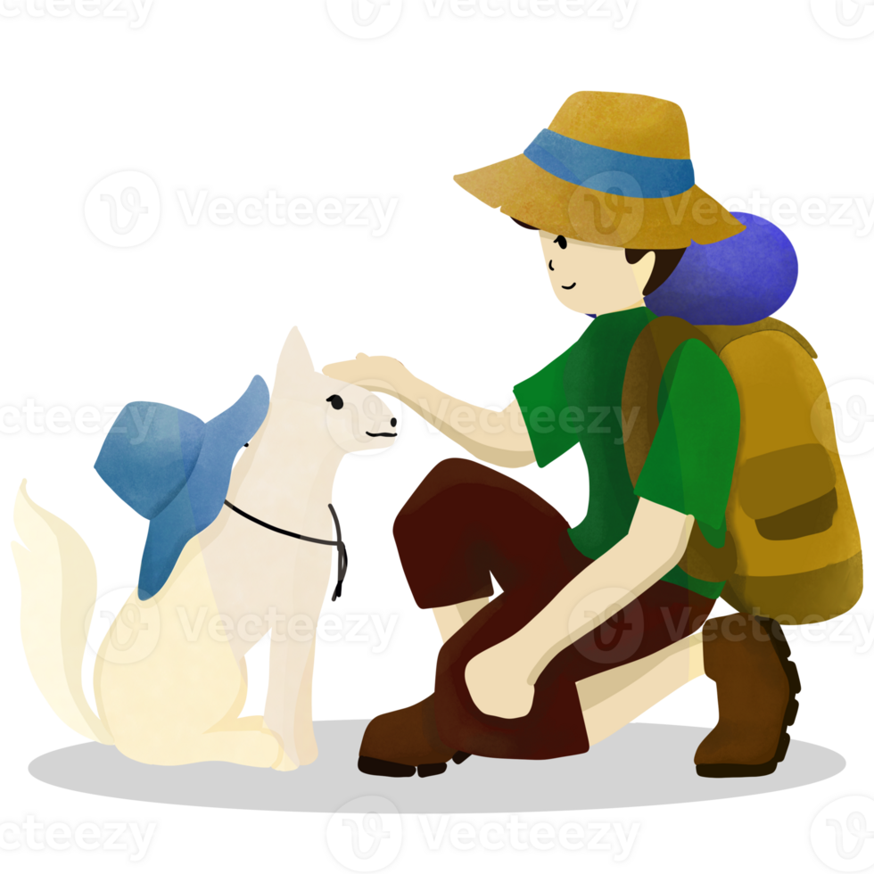Man with his friend. png