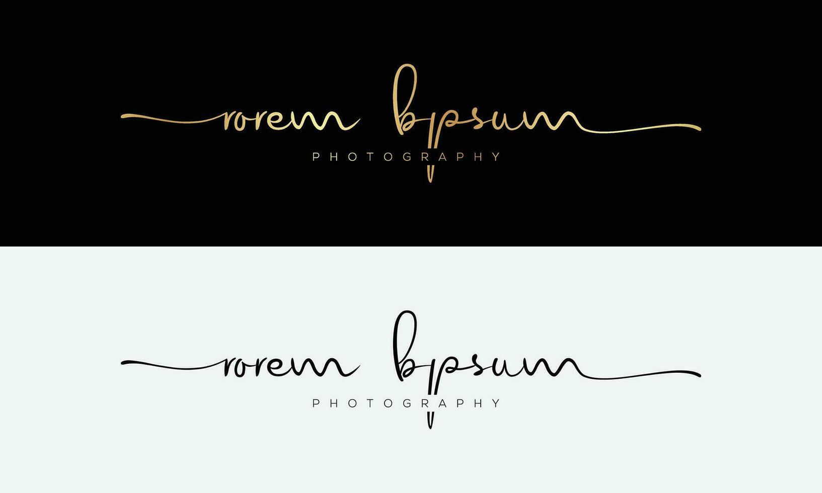 Handwriting Photography logo template vector. signature logo concept vector