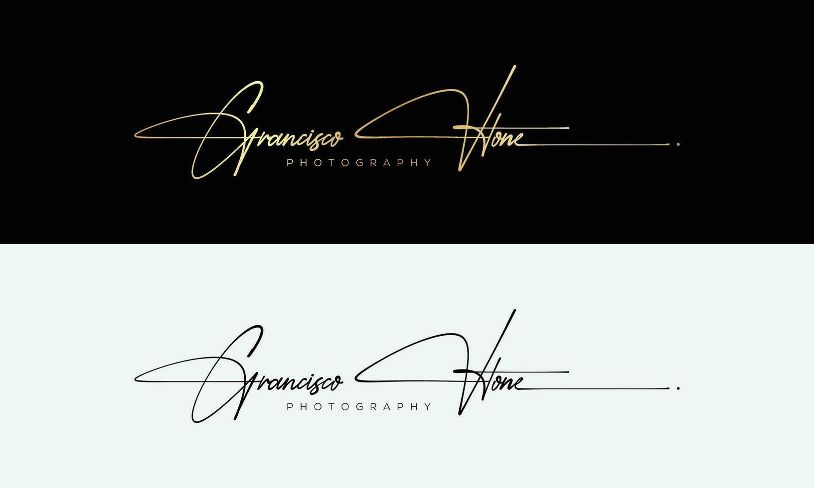 Handwriting Photography logo template vector. signature logo concept vector