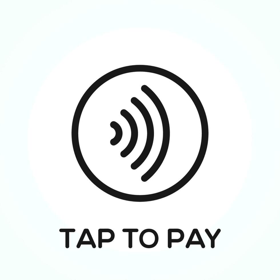 Contactless Nfc wireless pay sign. Credit card Nfc payment concept. Tap to pay vector