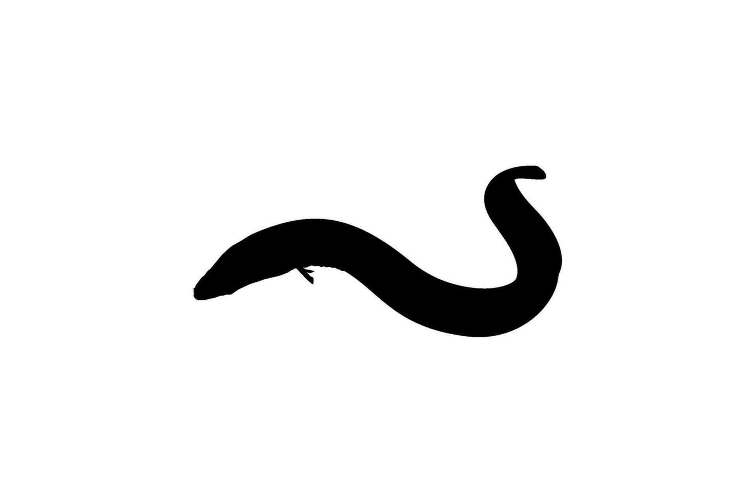 Eel Silhouette for Logo, Pictogram, Website, Apps and or Graphic Design Element. Vector Illustration