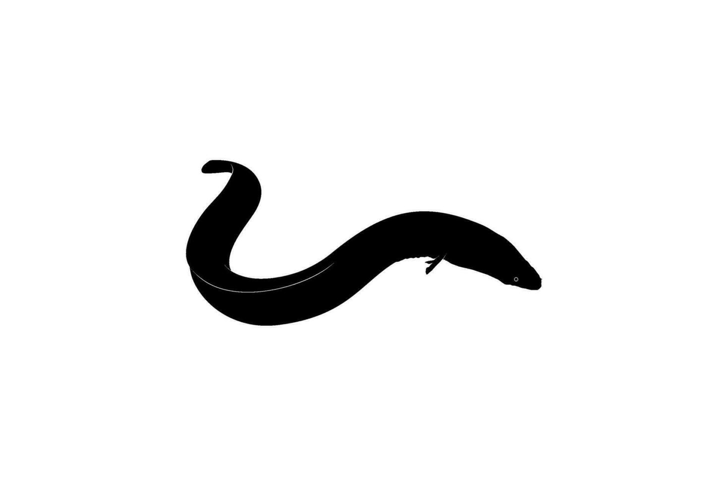 Eel Silhouette for Logo, Pictogram, Website, Apps and or Graphic Design Element. Vector Illustration