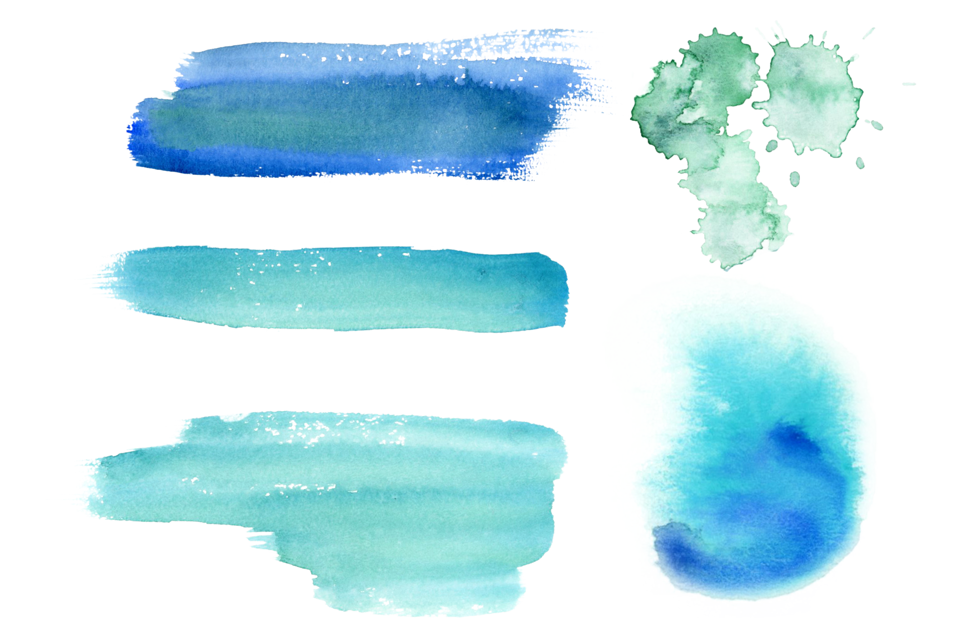 Teal Blue Green Watercolor Brush Strokes Splashes And Blots For Sea Or teal-blue-green-watercolor-brush-strokes-splashes-and-blots-for-sea-or