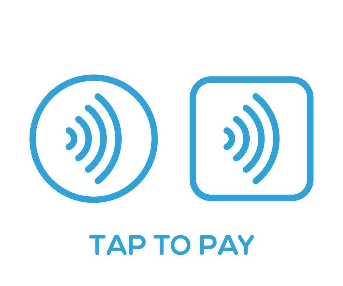 Contactless payment icon. Contactless Nfc Wireless Pay Sign. Tap to pay vector