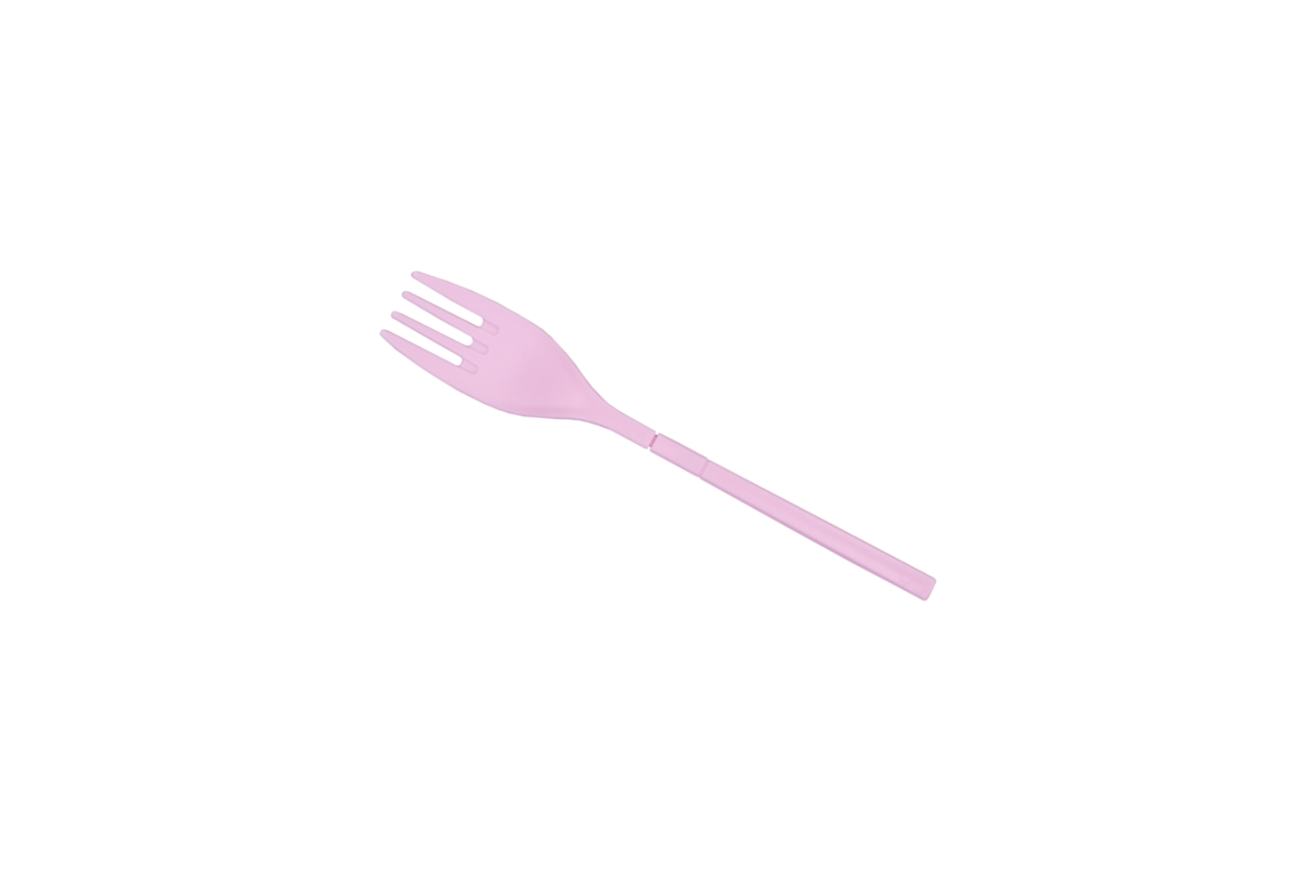 pink plastic fork on transparent background. pastel colors png