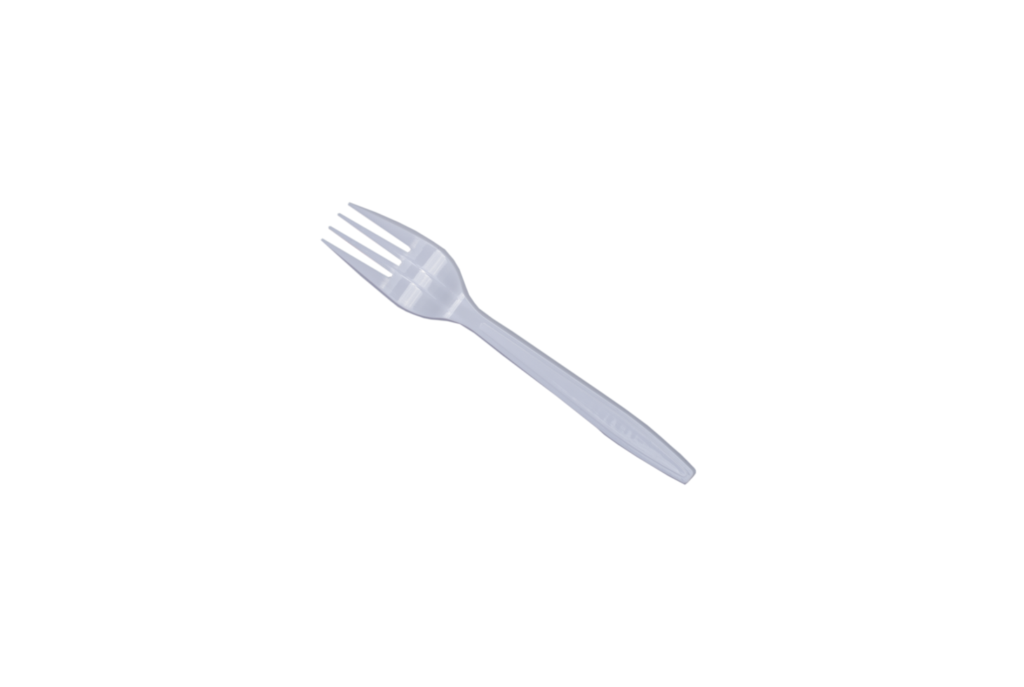 white plastic fork on transparent background png