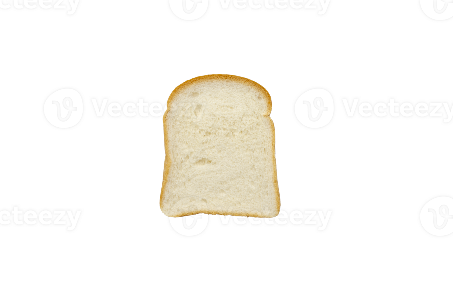 one toast sliced of white bread on transparent background. Top view png