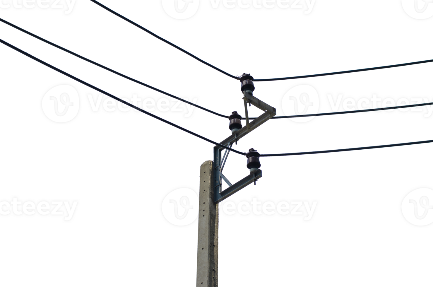 Electric light pole on transparent background png