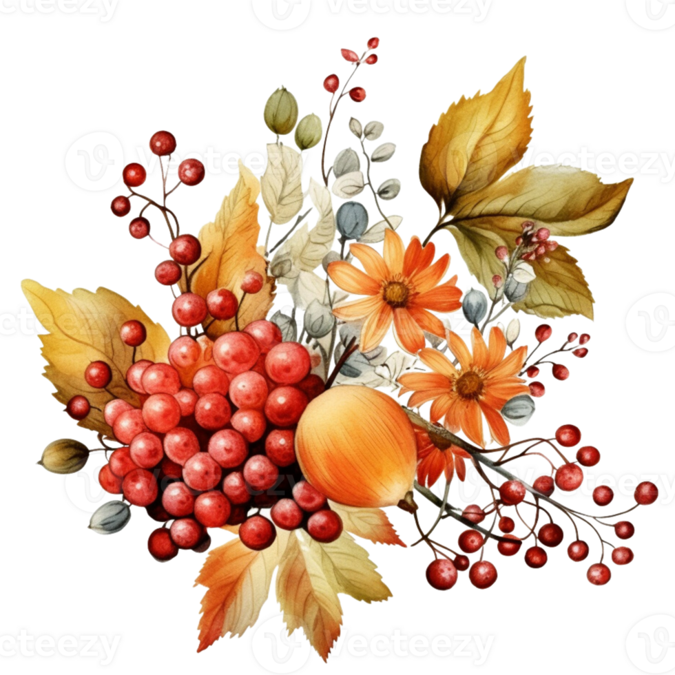 Bouquet of Autumn Leaves AI Generative png