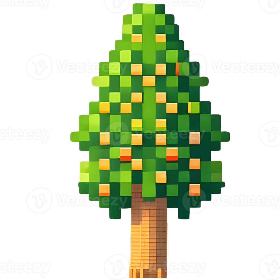 cartoon pixel tree png