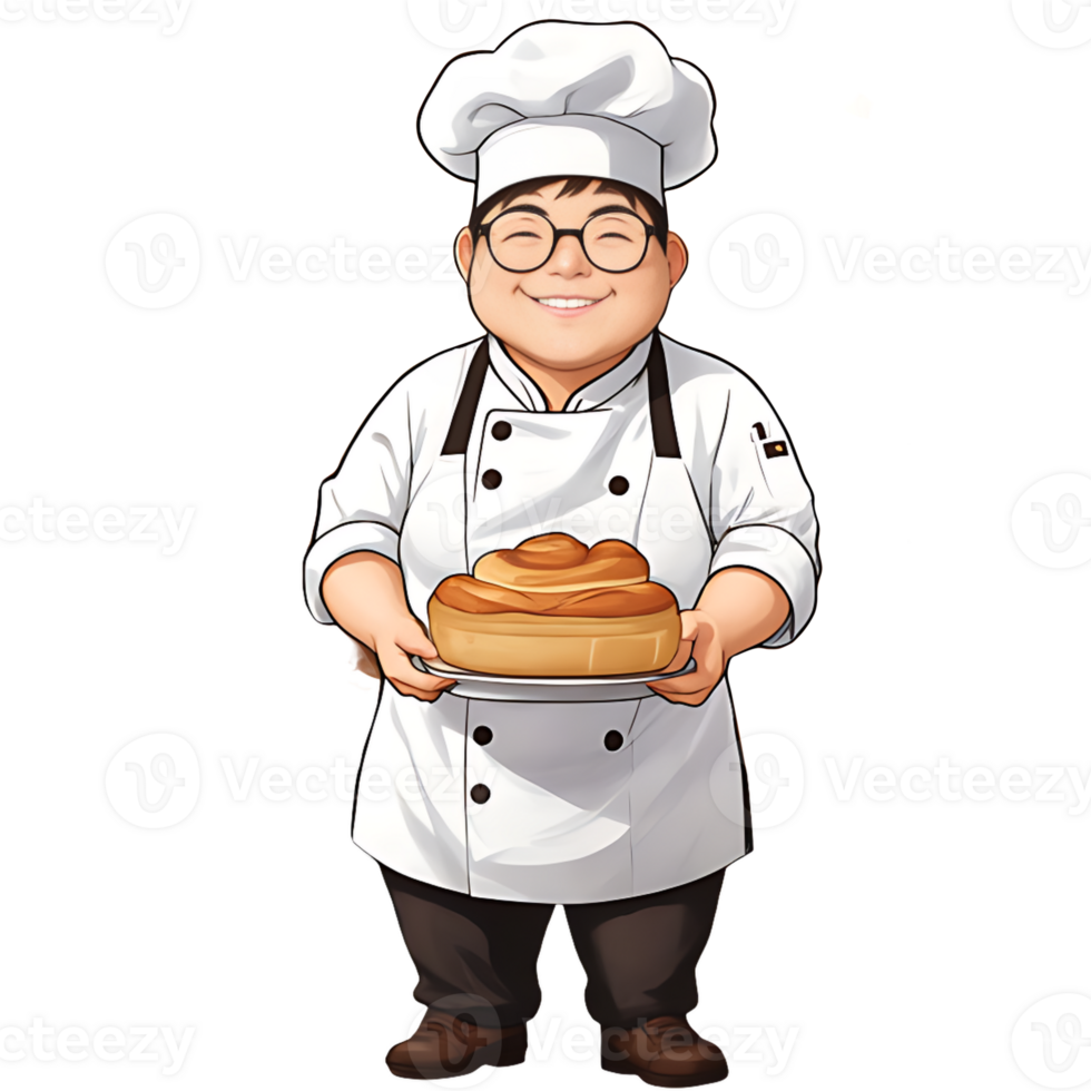 Baker Chef cartoon AI Generative png