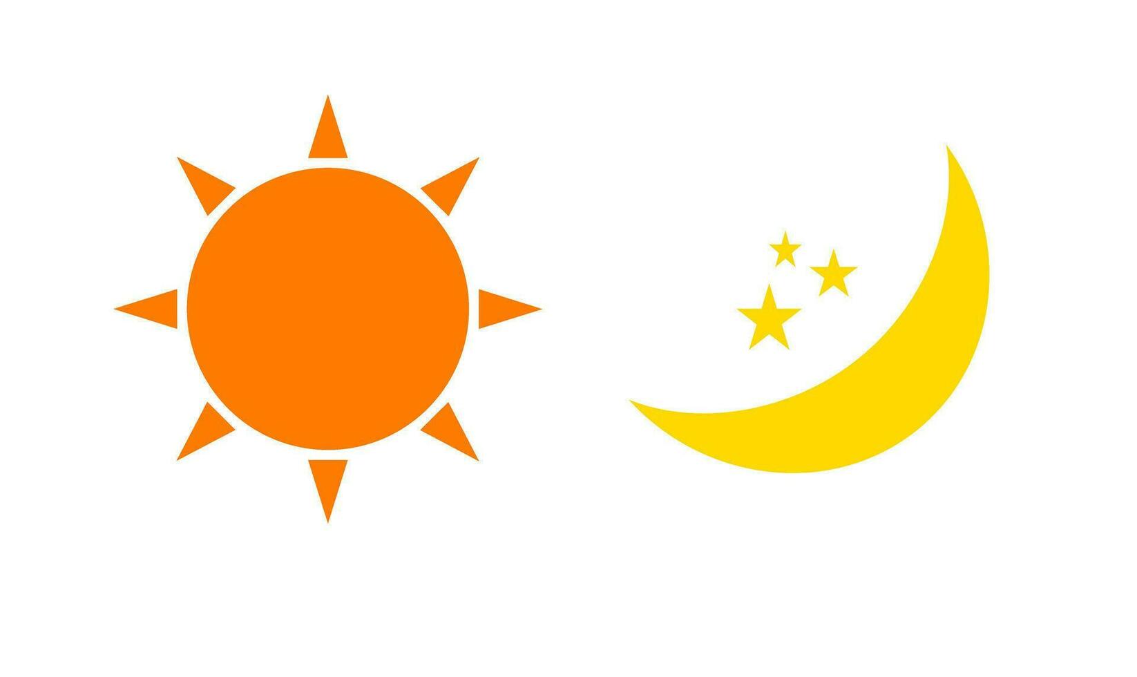 Sun and moon icon isolated on white background. vector